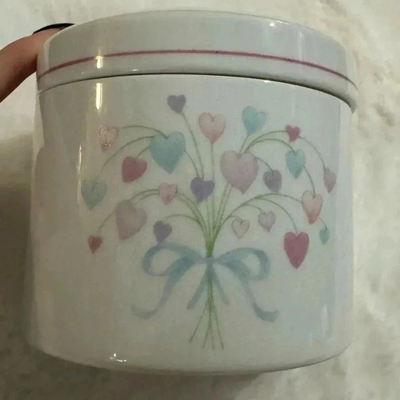 Vintage 80’s FTDA Cottagecore Floral Ceramic Jar Trinket Holder Planter Granny - Picture 5 of 12